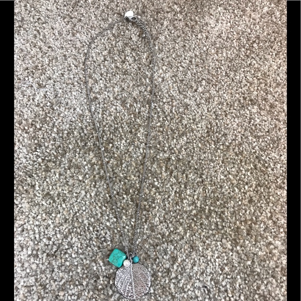 Silver leaf adjustable necklace